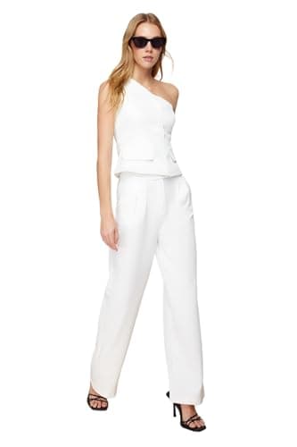 Trendyol Womens Burgundy Wide Leg/Wide Leg Woven Fabric Trousers Twoaw22pl0066 Pants (pack of 1)