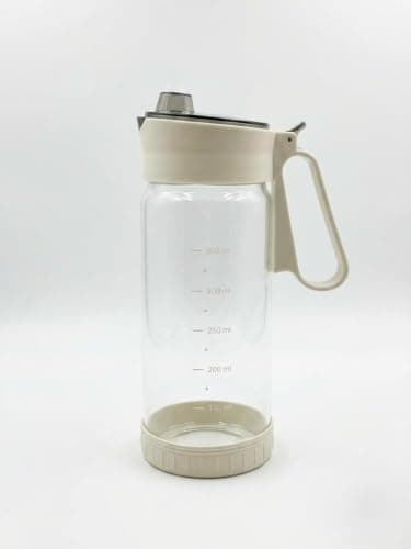 Glass Oil and Vinegar Dispenser 550ml Dual Spout. (Off White)
