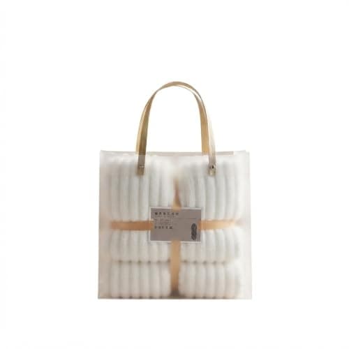 Microfiber Absorbent Bath and Face Towel Set 2-Pack Striped Gift Bag