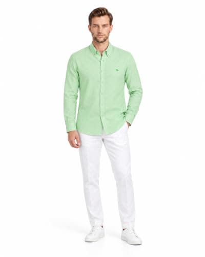 1010822 wahdan Long Sleeve Linen Blend Shirt for Men