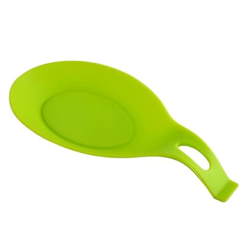 Flexible Spoon Holder - Kitchen Silicone Utensil Rest in Unique Almond Shape, Non-Stick and Heat Resistant Worktop and Stove Holder, Large Capacity with Five Vibrant Color Choices (1pcs)