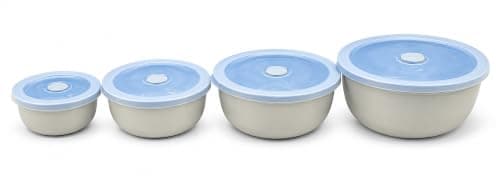 Al-Kholoud Ek 4666 Round Refrigerator Container Set of 4 Pieces Stackable Food Storage Home