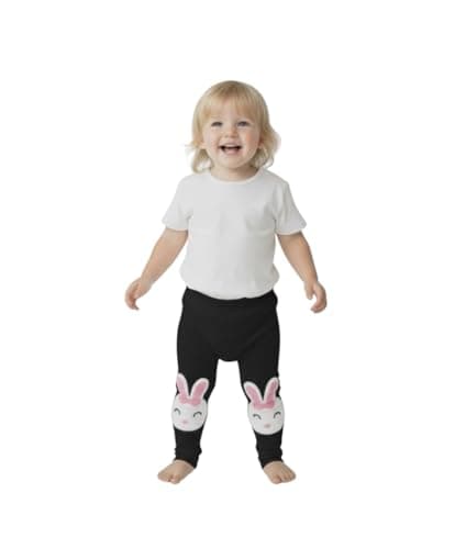 Girls Cotton Leggings, Soft Material, Stretch, Black, School Pants