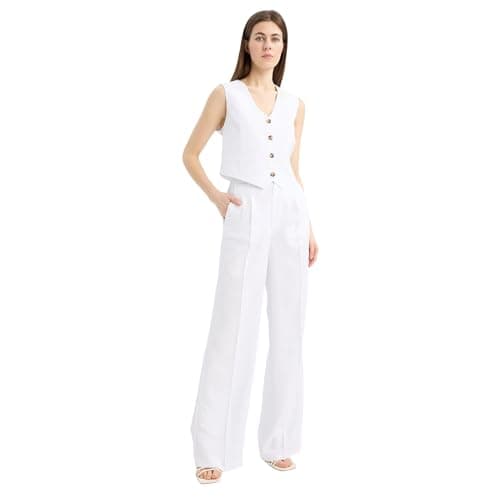 DeFacto Womens Casual Wide Leg Woven Bottom Trousers Trousers (pack of 1)