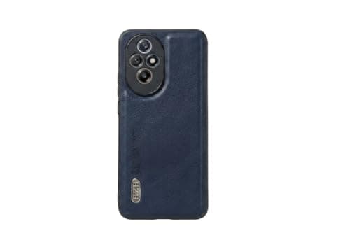 Leather Case For Luxury Faux Leather Protective Case For Stylish Compatible With (Honor 200) Design Protection Anti Fingerprint Protection Case Made Of Classic Vintage Faux Leather (Blue) Cellular phone case
