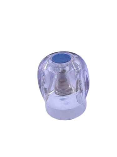 Clear Acrylic Faucet Handle Knob with Blue Indicator Button | Transparent Body, Cold Water Indicator, Replacement Part, Bathroom Fitting, Durable Plastic