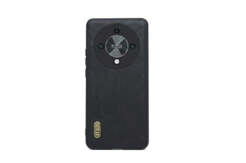 Leather Case For Luxury Faux Leather Protective Case For Stylish Compatible With (Honor X9A) Design Protection Anti Fingerprint Protection Case Made Of Classic Vintage Faux Leather (Black) Cellular phone case
