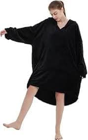 BOMB Unisex Wearable Blanket Plush One Size Fits Up to 135K Loose Fit with Hood Apparel