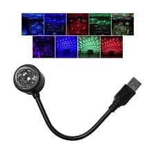 LOKYBOY Car and Home Rotating Multi Color USB LED Disco Lamp | Multi-Color RGB Lighting, USB Direct Connection, Bendable Flexible Design, Suitable For Car And Room, Party Light Effect