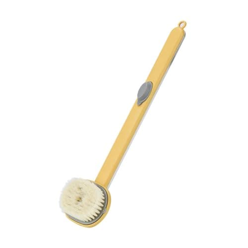 PRIME SHOP Long Handle Bath Brush with Liquid Reservoir, Soft Micro Bristles, Dead Skin Removal, Blood Circulation, Muscle Relaxation, Tension Relief Skin cleaning brush