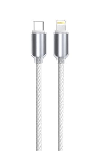 G-Power GP-C52 USB-C to Lightning Cable (27W), Compatible With iPhone 11, 12, 13 and 14 series, and compatible iPads, 1M - Silver (Warranty 12 months) Electronic cable