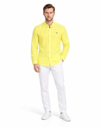 13010811 wahdan Pure Linen Shirt for Men