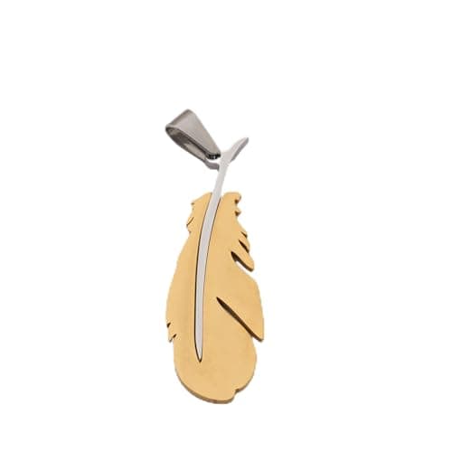 Elegant Bear S205 gold Shiny Feather pendant Charm