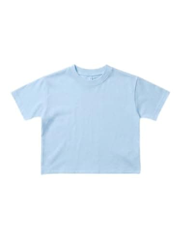 Kids Baby Blue Boxy Basic T-Shirt, Ages 5-6 Years XL | Crew Neck, Casual Wear, Relaxed Fit, Everyday Essential, Toddler Boys