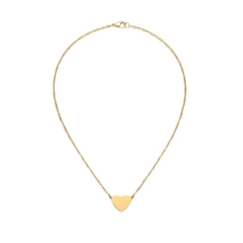 Gold Tone Heart Pendant Necklace, Thin Chain with Lobster Clasp Fashion Jewelry for Women-Mg_st10029