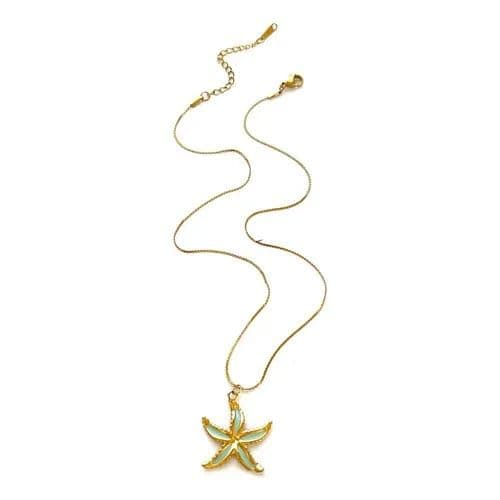 Starfish Necklace Gold Tone Necklace Fashion Nautical Jewelry Multiple Colors Available