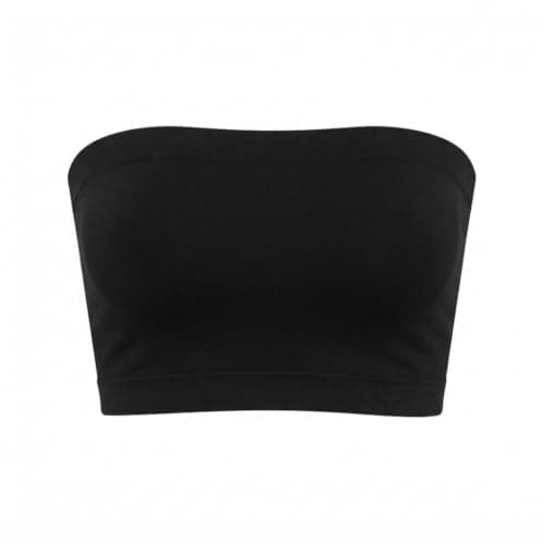 Strapless Elastic Bra for Women - Comfortable Solid Design Black