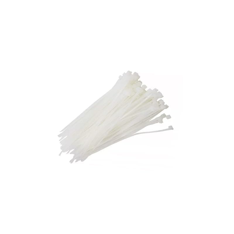 High Resistance Plastic Band Strap for Indoor and Outdoor Use (100 Bands, White, 10cm, 2.5mm) - by KaberTrade