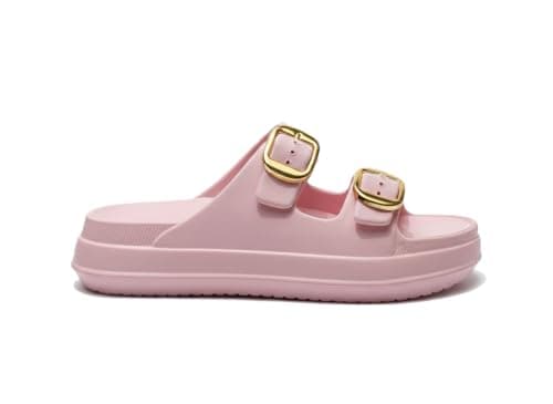 Jamila Project Z Women's Slipper | Luxury Double Buckle Gold Plated Design | Ultra Soft Medical Grade EVA | Sizes 37-41 | Available in Colors (Trendy) | Perfect for Occasions, Home, Beach