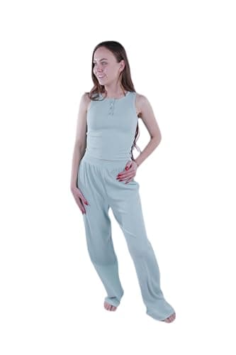 JIL Women Women TANK TOP RIB PJ Cameo Green Set
