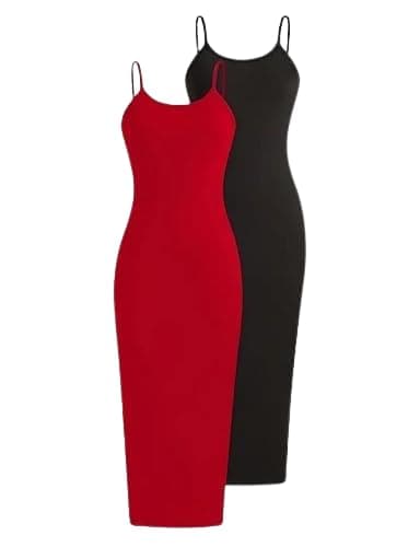 Women's 2 Piece Dress Set – Slim Fit Spaghetti Straps Long Dresses | Solid Colors for Graduations and Daily Use – Code 7635