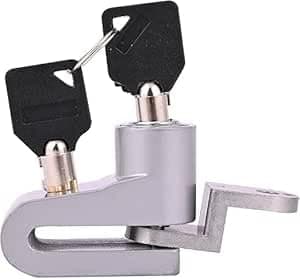 Security Lock Anti-Theft Protection Mini Disc Lock Stainless Steel Motorcycle Scooter Wheel Brake Lock etc (grey aga)