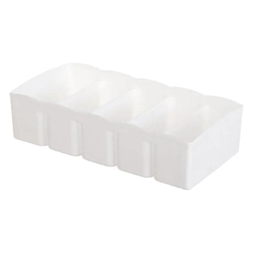 Drawer Organizer with 5 Compartments, 10.5 x 27.5 x 6.5cm, White Storage Organizer Box for Makeup, Socks, Accessories & Office Supplies, Multipurpose Drawer Storage Bin.