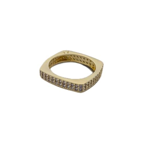 3 Diamonds 3370159539240 Women's Debla Ring, Gold Plated, High Quality With Sparkling Zircon