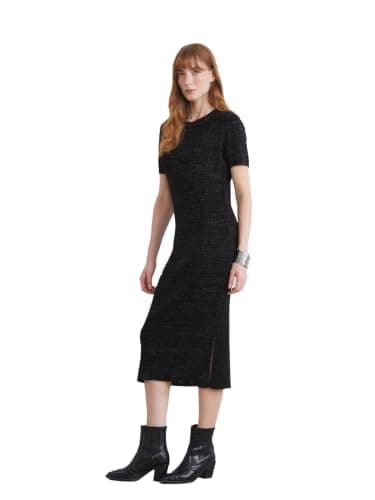 LC WAIKIKI Woman Crew Neck Shiny Look Dress