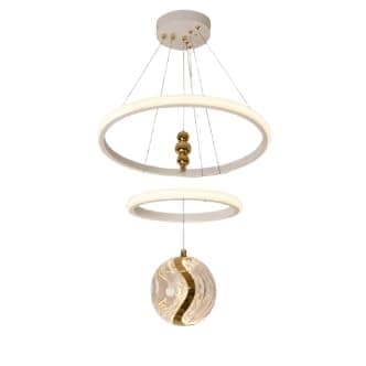2 Circle LED Chandelier with Glass Ball Pendant - Modern Ceiling Light Unit Energy Saving Lighting