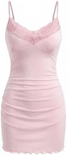 Women's Lace Nightdress – Contrast Color Interlocking Design | Soft and Comfortable Material for Home Comfort – Code 7630 Nightgown nightshirt