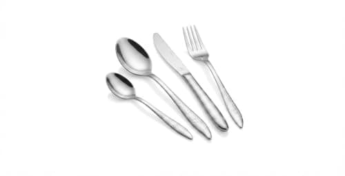 ARSHIA 2642 86-Piece Stainless Steel Cutlery Set with Premium Carry Case, Elegant Silver Finish, Mirror Polish, Rust-Resistant Construction for Home Dining and Formal Entertaining - Silver Flatware