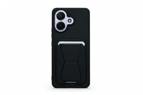 Leather Wallet Case Compatible with Vivo V60 Lite 5G, Leather Back Cover With TPU Frame, Shockproof Protective Phone Case with Card Holder Stand (Black) Cellular phone case