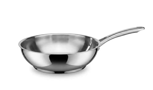 Zahran Classic 32cm Stainless Steel Frying Pan Large Deep Skillet with Ergonomic Handle Durable Mirror Polished Finish Saute fry pan