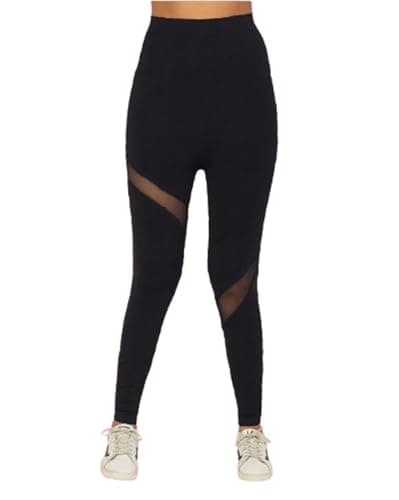 MEZA Women's Stretch Leggings, New Exclusive Sheer Chiffon Design, Wrinkle and Shrinkage Resistance, High Waist, Enhances Body Shape, Suitable for Daily Use Pants