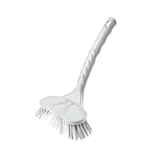 Basin & Sink Cleaning Brush with Ergonomic Handle – Heavy Duty Plastic Sink and Bathtub Scrubber for Bathroom & Kitchen – 19.5x16.2x14 cm. (Gray)