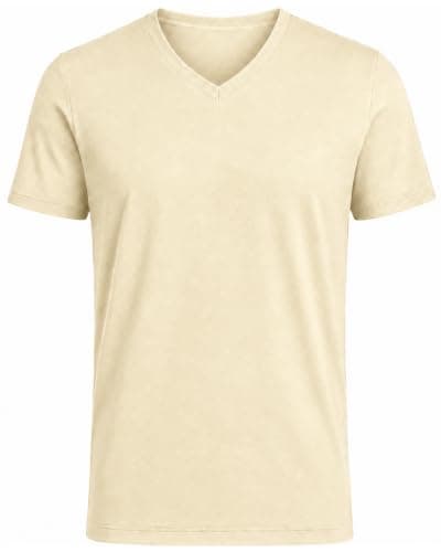 ISTANBUL MODEL Men’s V-Neck T-Shirt, Short Sleeve Plain Tee, 95% Cotton & 5% Spandex Stretch, Classic Fit, Pack of 1