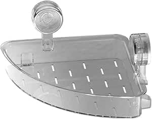 Bathroom Corner Shelf Clear Acrylic Modern Suction Cups No Drilling Shower Caddy Organizer Waterproof Shower Caddy with Drain Holes.