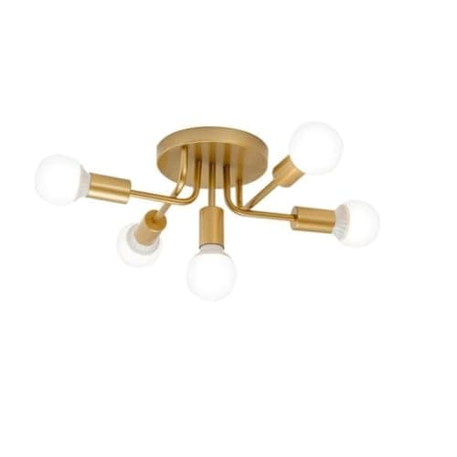 Generic Pendant Light 5 Bulb Without Bulbs 25x45x25 cm Gold