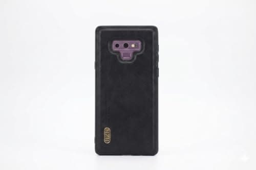 Leather Case For Luxury Faux Leather Protective Case For Stylish Compatible With (Samsung Note 9) Design Protection Anti Fingerprint Protection Case Made Of Classic Vintage Faux Leather (Black) Cellular phone case