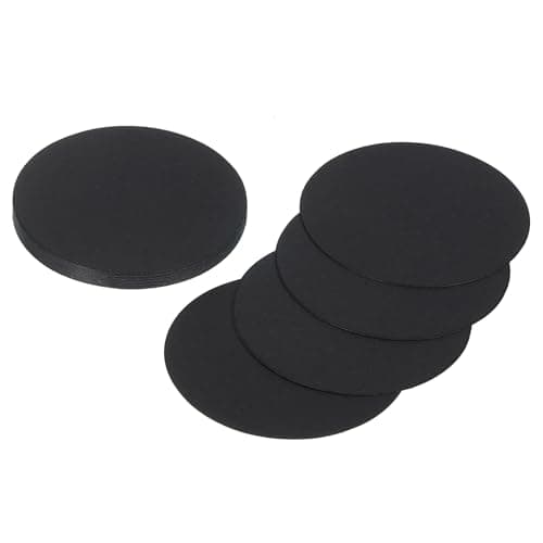 MECCANIXITY 24 Pcs Circle Card Stock, 2 Inch Round Cutouts Paper Thick Cardboard Circles for Crafts Paint Supply DIY Projects Bulletin Board Decor, Black