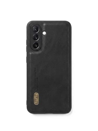 Leather Case For Luxury Faux Leather Protective Case For Stylish Compatible With (Samsung A26) Design Protection Anti Fingerprint Protection Case Made Of Classic Vintage Faux Leather (Black) Cellular phone case
