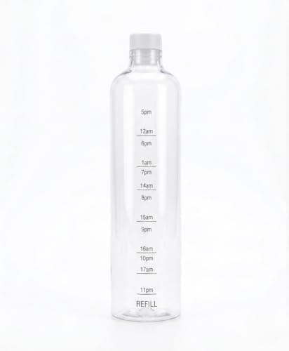 Generic Glass Water Bottle, 1.2L capacity,motivational time marker for tracking daily water intake, clear modern design, leak-proof lid, ideal for office, gym, or daily use. (Transparent)