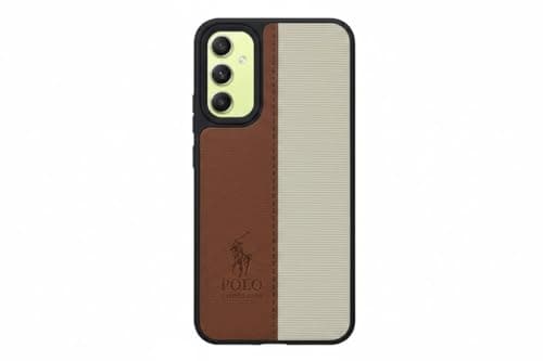 Soft Leather Back Case for Men Women Compatible With Samsung A16 Classic Fashion Luxury Leather Back Case Durable Genuine Leather Lightweight Comfortable Soft Leather (Brown)