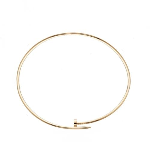 Julia Store 18K Gold Plated Polished Stainless Steel Trendy Elegant Nail Chunky Collar Statement Women Choker Necklace Jewelry
