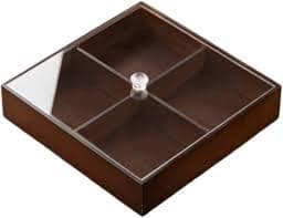Wooden Organizer with Acrylic Lid Multipurpose – Storage Box – Tidy for Kitchen, Dining & Home Supplies Clear Lid to Keep Contents | N