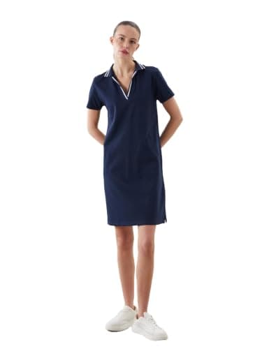LC WAIKIKI Woman Polo Neck A-Line Pique Mini Dress