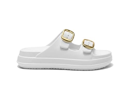 Jamila Project Z Women's Slipper | Luxury Double Buckle Gold Plated Design | Ultra Soft Medical Grade EVA | Sizes 37-41 | Available in Colors (Trendy) | Perfect for Occasions, Home, Beach