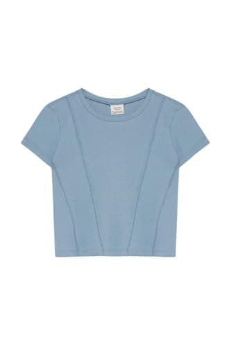DeFacto Girls Casual Slim Fit Crew Neck Short Sleeve Knitted Short Sleeve T-Shirt Short (pack of 1)