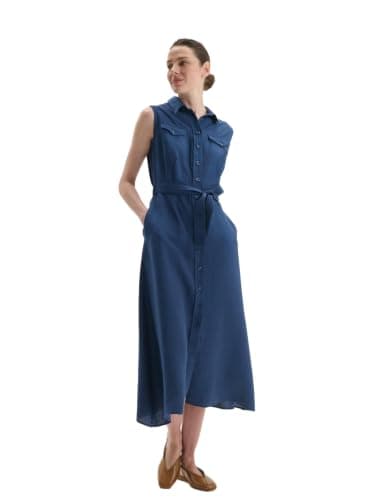 LC WAIKIKI Woman Belted Shirt Dress